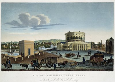 The Barriere de la Villette ، حوالي عام 1820 - في "" مناظر لباريس "لكورفوازييه بواسطة Henri Courvoisier-Voisin