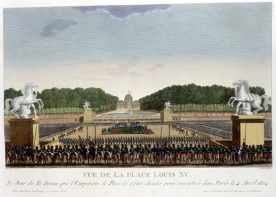 ضع لويس الخامس عشر (من الكونكورد) ، حوالي عام 1820 في "" Vues de Paris "لكورفوازييه 1827 بواسطة Henri Courvoisier-Voisin