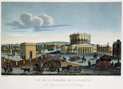 منظر لجدار دي لا فيليت - في "" منظر لباريس ، حوالي عام 1810: ليه باريير دو باريس "" لكورفوازييه بواسطة Henri Courvoisier-Voisin