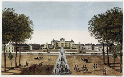 منظر للأكاديمية العسكرية الملكية ، منظر من شارع فوجيرارد ، كاليفورنيا. 1820 - في "" مناظر لباريس "لكورفوازييه بواسطة Henri Courvoisier-Voisin