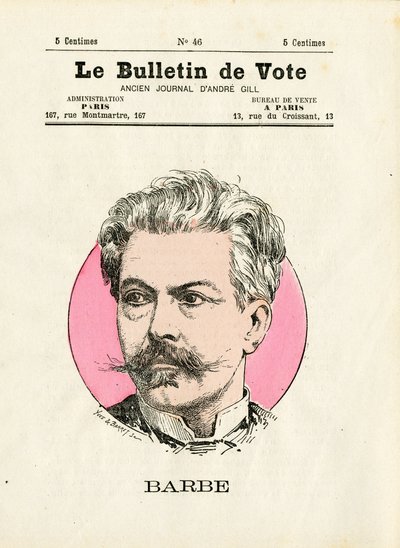 Ballot 2nd series, Satirical in Colors: Beard - Illustration by Henri Demare (1846-1888) بواسطة هنري ديماري