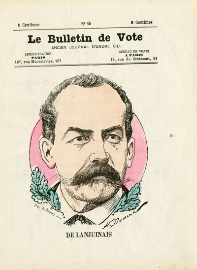 سلسلة Ballot الثانية ، Satirique en Colors: De Lanjuinais - رسم بواسطة Henri Demare (1846-1888) بواسطة هنري ديماري