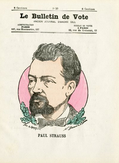 سلسلة Ballot الثانية ، Satirique en Colors: Strauss Paul - رسم بواسطة Henri Demare (1846-1888) بواسطة هنري ديماري