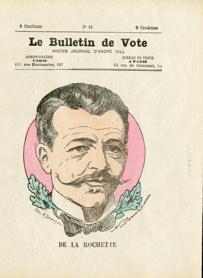 سلسلة Ballot الثانية ، Satirique en Couleurs: De la Rochette - رسم بواسطة Henri Demare (1846-1888) بواسطة هنري ديماري