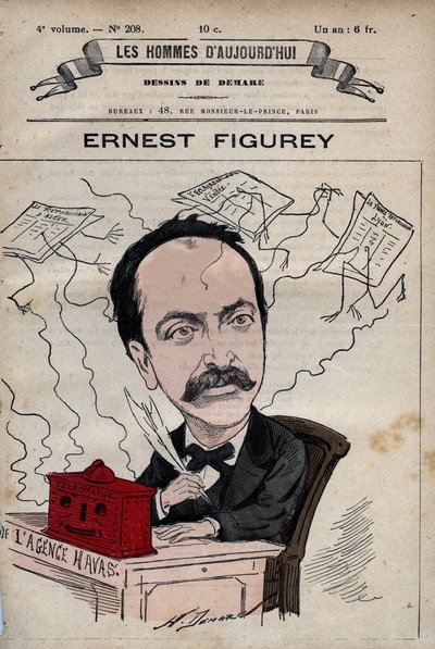 كارتون إرنست فيجي (1836-1903) من 'Les Hommes d'Today' ج. 1880 1880 بواسطة هنري ديمير (1846-1888) بواسطة هنري ديماري