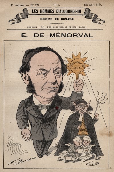 كارتون ليوجين دي مينورفال (1829-1897) مؤلف إنجليزي من "Les Hommes d'today" c. 1880 1880 بواسطة هنري ديمير (1846-1888) بواسطة هنري ديماري
