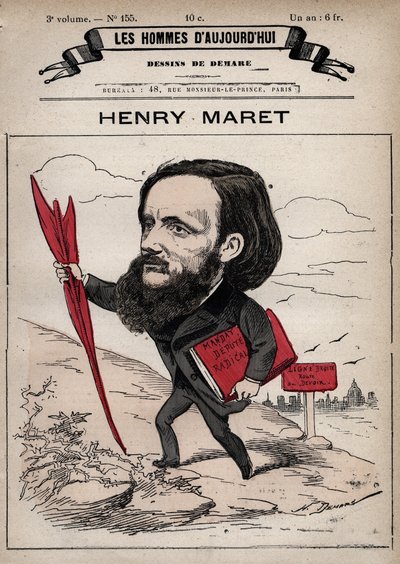 كارتون هنري (هنري) ماريت (1837-1917) صحفي وسياسي إنجليزي - من 'Les Hommes d'today' c. 1880 1880 بواسطة هنري ديمير (1846-1888) بواسطة هنري ديماري