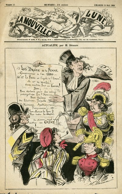 Illustration by Henri Demare (1846-1888) for the Cover of La Nouvelle Lune بواسطة هنري ديماري