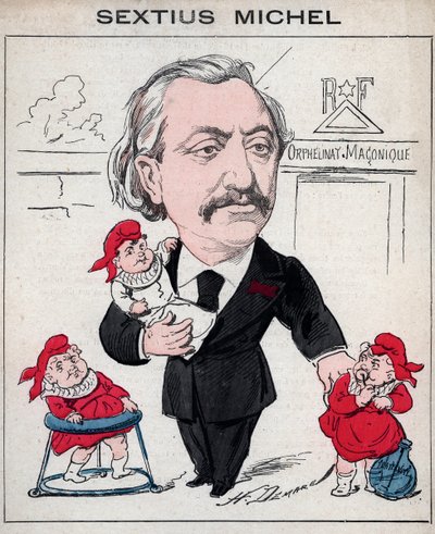 Sextius Michel (1827 - 1906) سياسي وكاتب بروفنسال للغة الكاريكاتير لهنري ديماري في "Les Hommes d'Today" ، باريس بواسطة هنري ديماري