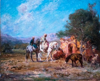 الفرسان العرب بالقرب من الضريح بواسطة هنري إميلين روسو