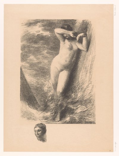 المرأة المسلسلة المقيدة بالسلاسل إلى صخرة في الماء أندروميد بواسطة Ignace Henri Jean Fantin Latour