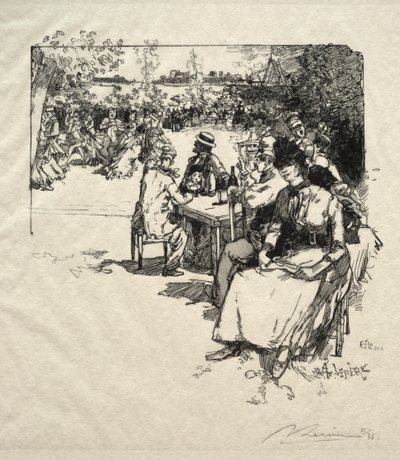 الكرة في بوينت دو جور بواسطة Ignace Henri Jean Fantin Latour