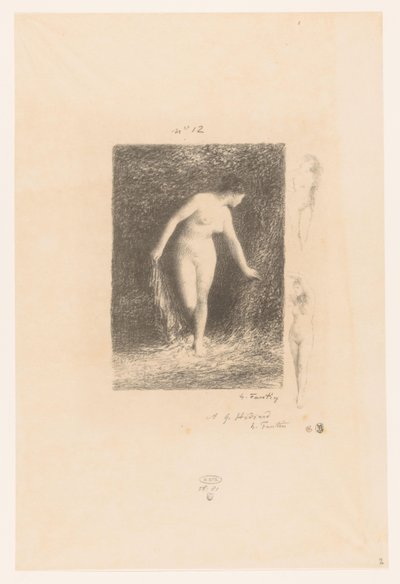 Diana ontkleedt zich om te baden ديانا Gedichten van André Chénier (عنوان المسلسل) رسوم توضيحية لقصائد أندريه شينييه (عنوان السلسلة) بواسطة Ignace Henri Jean Fantin Latour