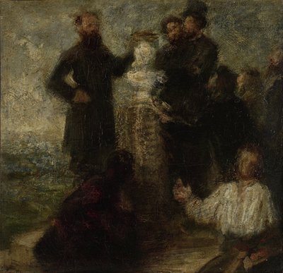 رسم تخطيطي لتكريم ديلاكروا بواسطة Ignace Henri Jean Fantin Latour