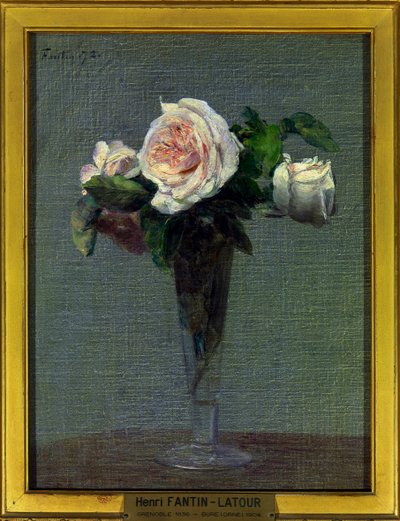 لوحة زهور رسمها هنري فانتين لاتور (1836-1904) 1872 قاتمة 0.24 × 0.31 م متحف اللوفر في باريس إشارة إلزامية: التبرع هيلين إي فيكتور ليون بواسطة Ignace Henri Jean Fantin Latour