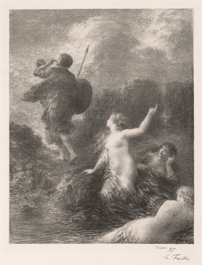 Goetterdaemmerung: سيغفريد والفتيات بواسطة Ignace Henri Jean Fantin Latour