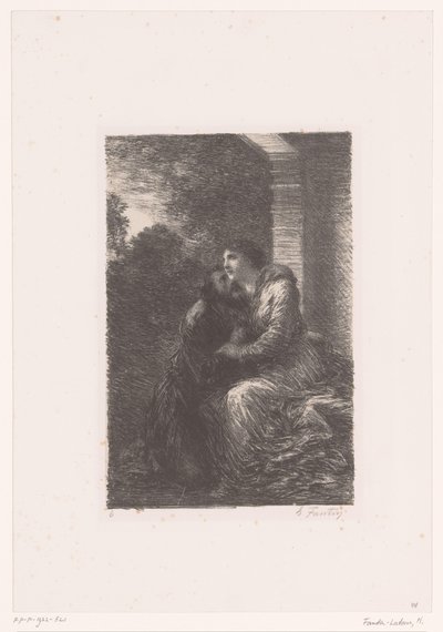 Lohengrin و Elsa يحتضنان في جناح شهر العسل Lohengrin. القانون الثالث. مشهد رائع حياة وأعمال ريتشارد فاغنر (عنوان المسلسل) بواسطة Ignace Henri Jean Fantin Latour
