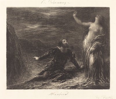 مانفريد وعشتروت (اللوحة الثانية) بواسطة Ignace Henri Jean Fantin Latour