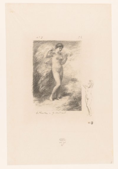 لا تقابل wapperende sluier نيري Gedichten van André Chénier (عنوان المسلسل) رسوم توضيحية لقصائد أندريه شينييه (عنوان السلسلة) بواسطة Ignace Henri Jean Fantin Latour