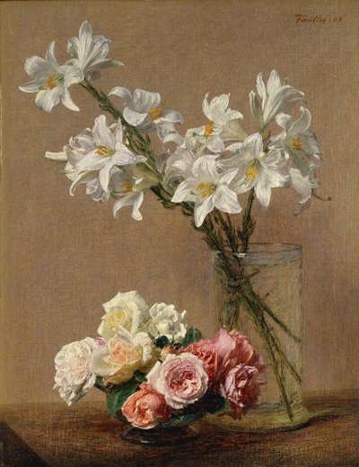 الورود والزنابق ، 1888. بواسطة Ignace Henri Jean Fantin Latour
