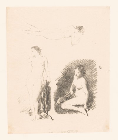 ورقة دراسة بثلاث نساء عاريات بواسطة Ignace Henri Jean Fantin Latour