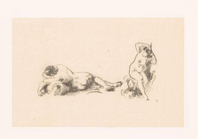 ورقة دراسة مع امرأتين عاريتين بواسطة Ignace Henri Jean Fantin Latour