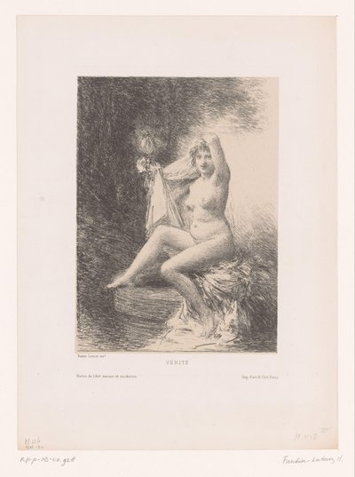 الحقيقة جالسة على بئر Vérité (العنوان على الكائن) بواسطة Ignace Henri Jean Fantin Latour
