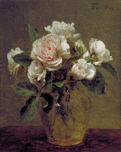 ورود بيضاء في مزهرية زجاجية ، ١٨٧٥ بواسطة Ignace Henri Jean Fantin Latour