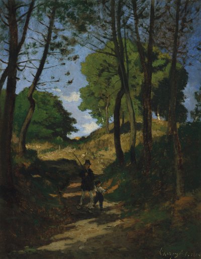 أشجار التنوب في Les Trembleaux ، بالقرب من Marlotte Sapins aux Trembleaux في Marlotte ، 1854. بواسطة هنري جوزيف هاربينييس