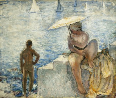 سبّاح صغير مع مظلة ؛ La Jeune Baigneuse au Parasol ، ج. 1925-1930 بواسطة هنري ليباسك