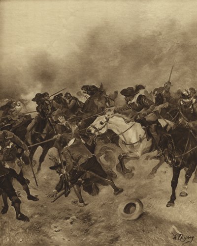 معركة مارستون مور ، 1644 (الحفر) بواسطة Henri Louis Dupray