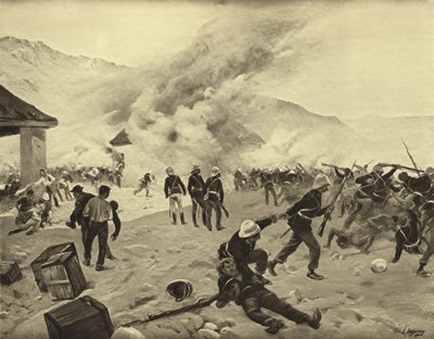 الدفاع عن Rorke&39;s Drift ، 1879 (الحفر) بواسطة Henri Louis Dupray