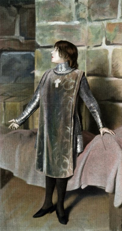 سارة برنهاردت في دور جان دارك في مسرحية quot;Le proces de Jeanne d#39;Arcquot;، باريس بواسطة هنري مانويل