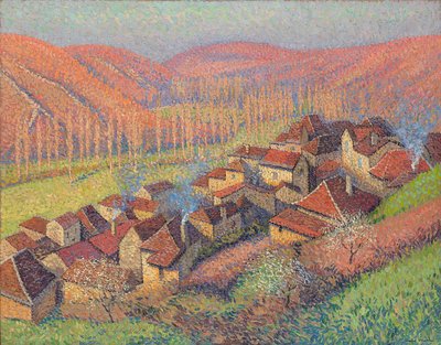 منظر لمركز Labastide du Vert ؛ منظر لمركز Labastide du Vert ، ج .1940 بواسطة هنري مارتن