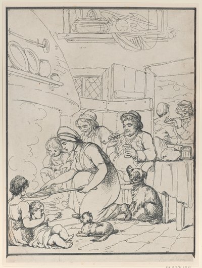 الأكواخ ، مع فايرسايد ، 1799. بواسطة إشعار هنري