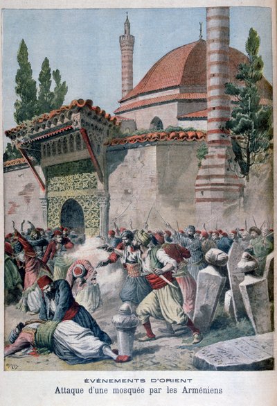 هجوم على مسجد من قبل الأرمن ، 1895 بواسطة هنري ماير