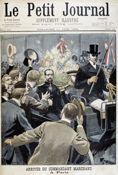 وصول القائد مارشان إلى باريس - في "Le Petite Journal" بتاريخ 11/06/1899 بواسطة هنري ماير
