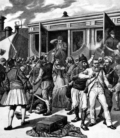 قطاع الطرق في الشرق: اعتقالات على القطار ، من لو بيتيت جورنال ، 20 يونيو 1891 بواسطة هنري ماير