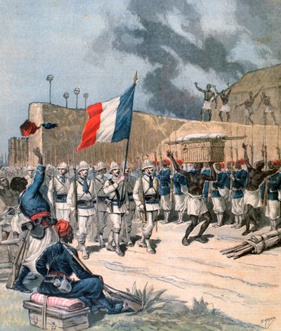 دخول الجيش الفرنسي إلى أبومي ، داهومي ، أفريقيا ، 1892 بواسطة هنري ماير