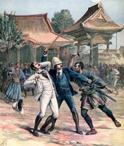 فشل اغتيال تساريفيتش نيكولاس من روسيا ، أوتسو ، اليابان ، 1891 بواسطة هنري ماير
