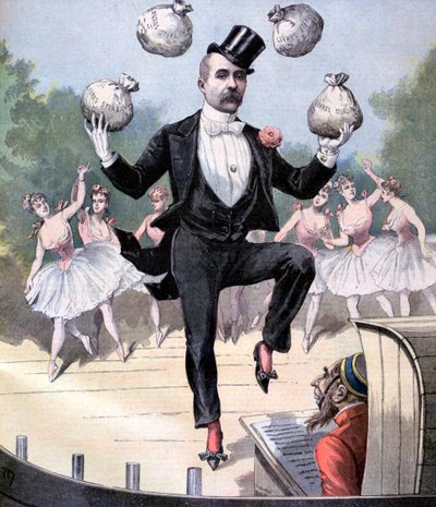 جورج كليمنصو يزيح أكياس النقود الإنجليزية ، 1893 بواسطة هنري ماير
