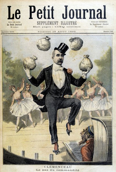 جورج كليمنصو يتلاعب بالجنيه الاسترليني - في "" Le Petite Journal "في 19/08/1893 بواسطة هنري ماير