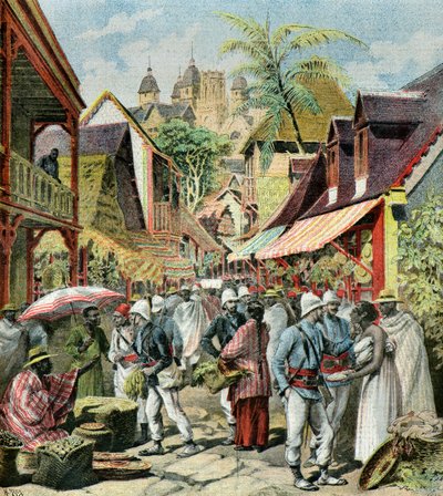 الجيش الفرنسي في مدغشقر، 1895 (رسم توضيحي) بواسطة هنري ماير