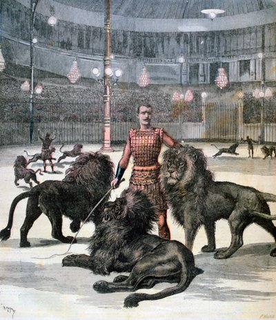 أسد يروض في ليبودروم ، باريس ، 1891 بواسطة هنري ماير
