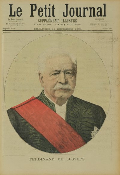 صورة فرديناند ماري دي ليسبس (1805-94) من لو بيتيت جورنال ، 16 ديسمبر 1894 بواسطة هنري ماير
