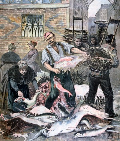 سوق السمك ، باريس ، 1893 بواسطة هنري ماير