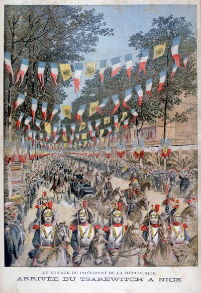 وصول القيصر نيكولاس الثاني من روسيا والرئيس الفرنسي فيليكس فور إلى نيس ، 1896 بواسطة هنري ماير