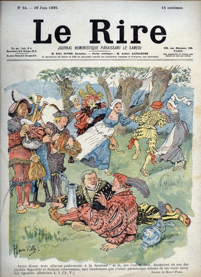 الترفيه الريفي - رسم فكاهي لتشارلز هنري بيل (1844-1897) يوضح مقطع "Gargantua" لرابليه. "الضحك" ، 29 يونيو بواسطة هنري بيل