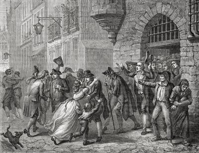 الإفراج عن المعتدلين ، 1794 ، من "تاريخ الثورة الفرنسية" بواسطة لويس بلانك (1811-1882) منقوش بواسطة بول جونارد (ت 1902) 1847-62 بواسطة هنري رينو