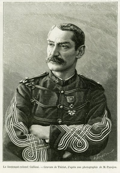 اللفتنانت كولونيل جوزيف جالييني (1849-1916). نقش من قبل ثريات ، لتوضيح القصة حملتان في السودان الفرنسي بواسطة هنري تيريات
